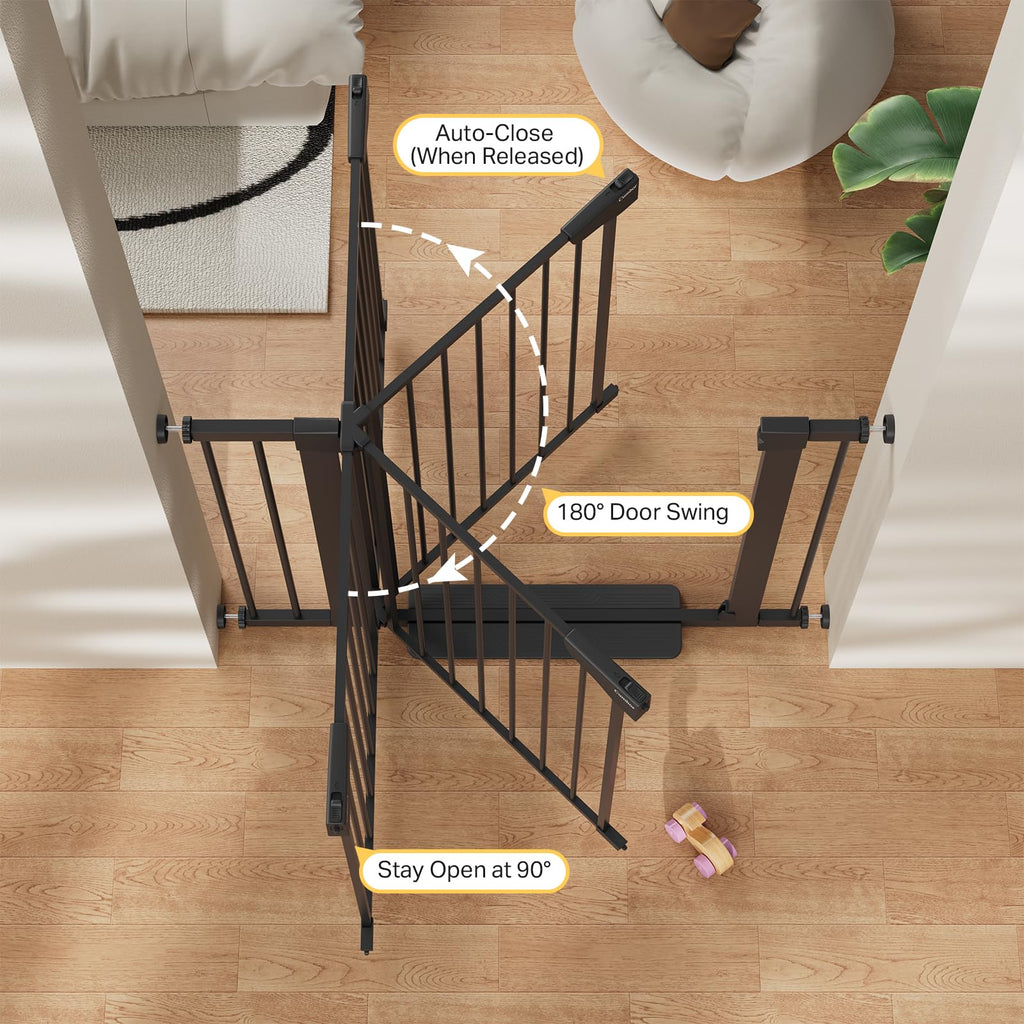 Extra Wide Pressure Mounted Pet Safety Gate for Doorways and Stairs