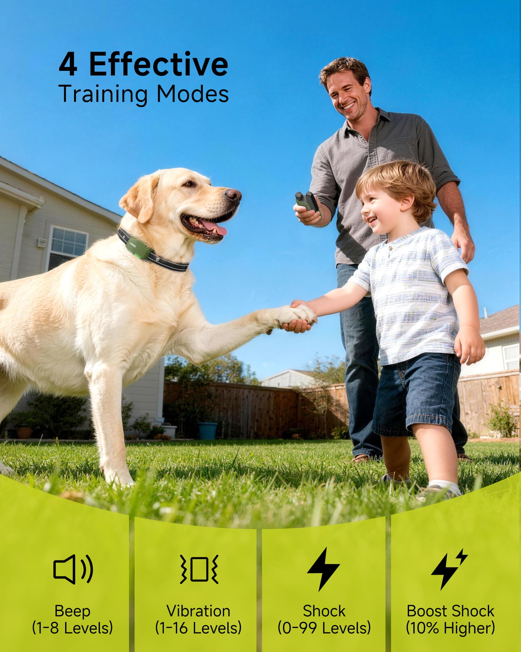 Waterproof Dog Training Collar with Remote and 4 Training Modes