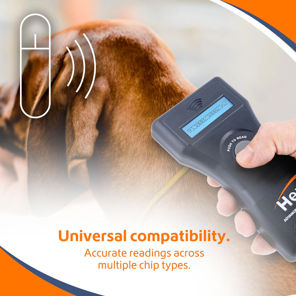 Universal Pet Microchip Scanner with Bluetooth and LCD Display