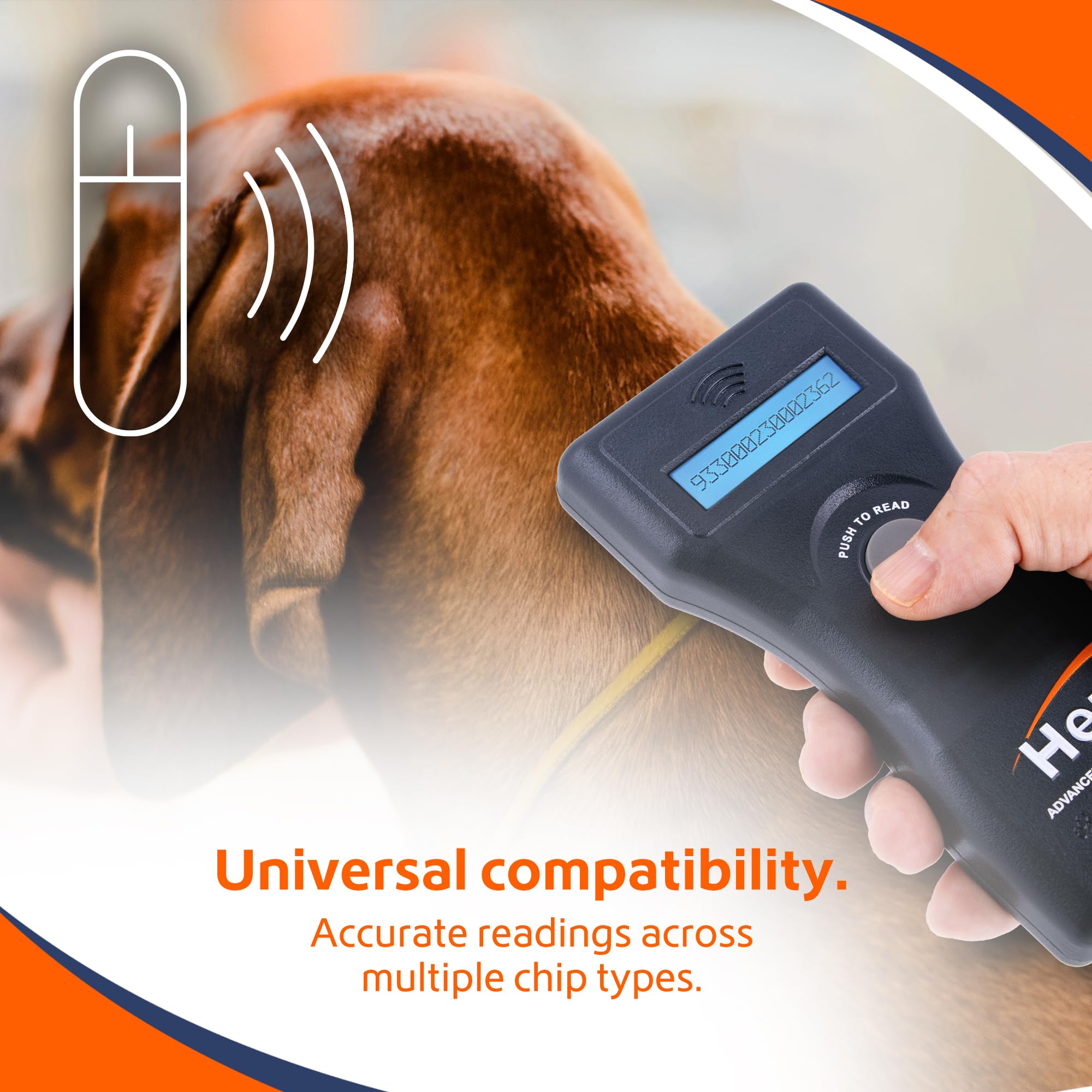 Universal Pet Microchip Scanner with Bluetooth and LCD Display