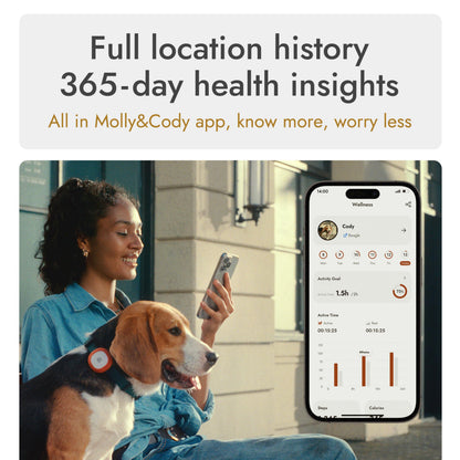 GPS Bluetooth Pet Tracker with Virtual Fence and Health Monitoring