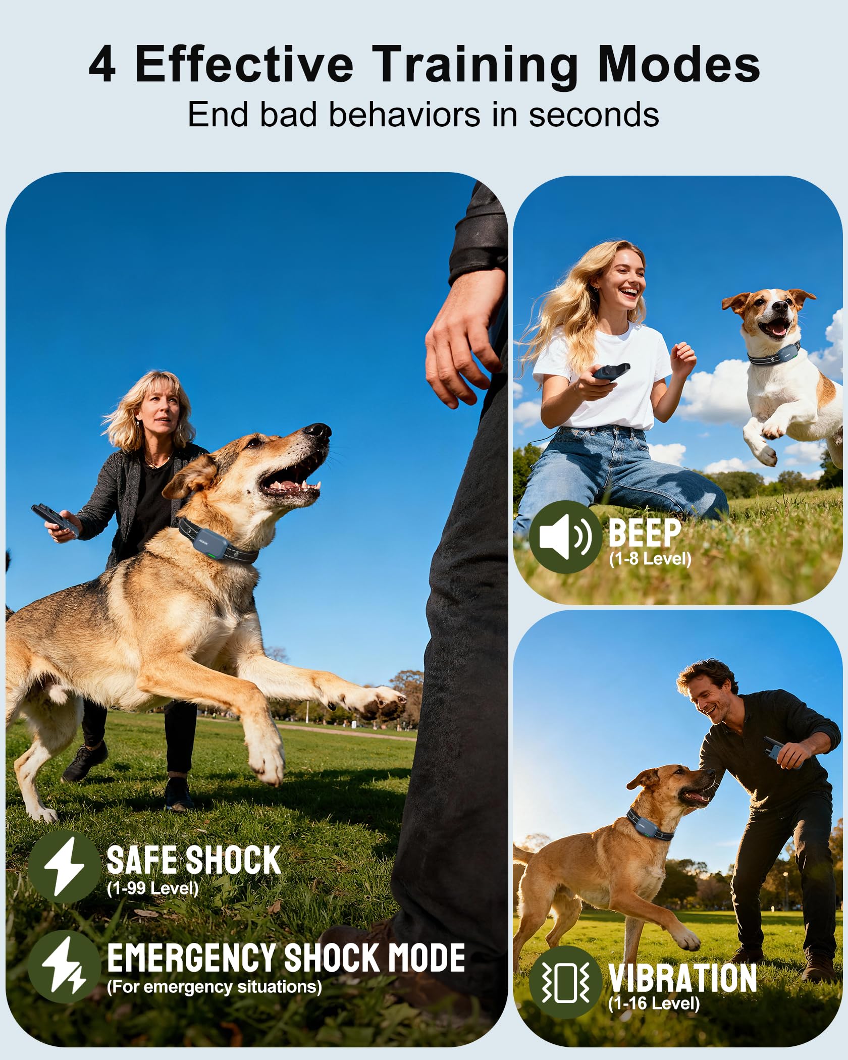 Waterproof Dog Training Collar with Remote and Multiple Training Modes