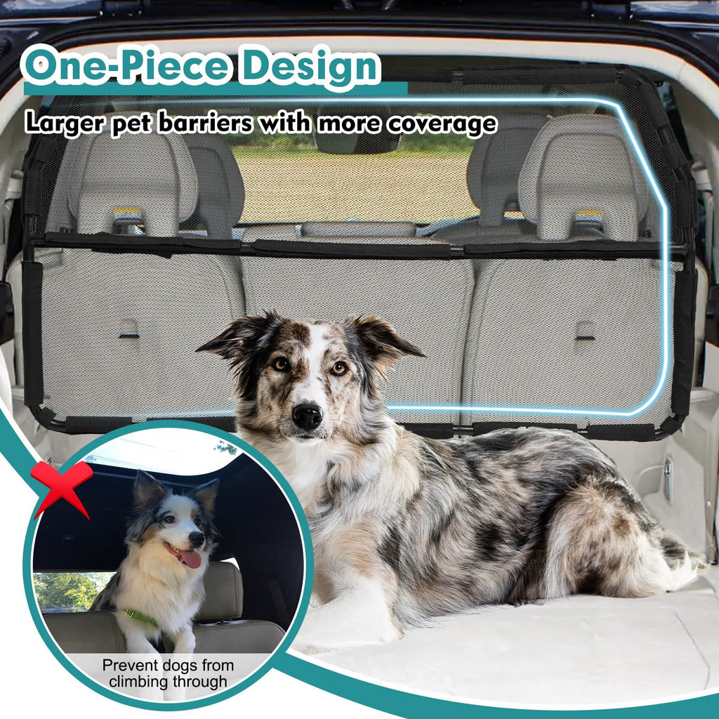 Dog Car Barrier with Mesh Divider for Vehicle Travel Safety