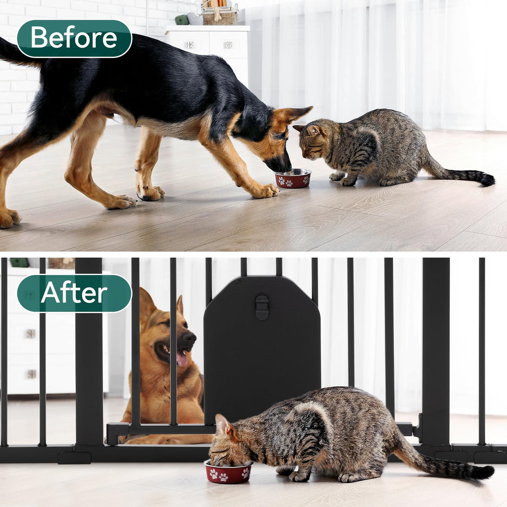 Auto Close Metal Pet Safety Gate with Small Cat Door