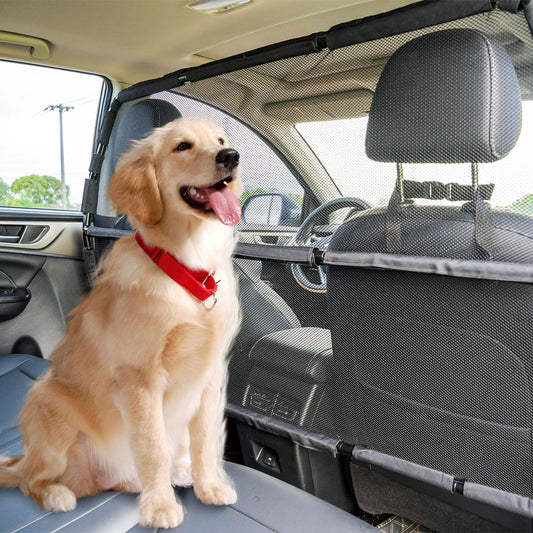 Dog Car Barrier with Mesh Divider for Vehicle Travel Safety