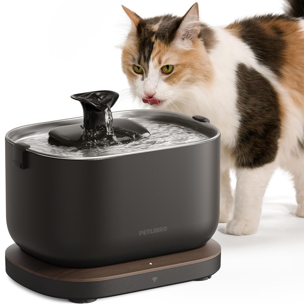 Smart Stainless Steel Pet Water Fountain with App Monitoring
