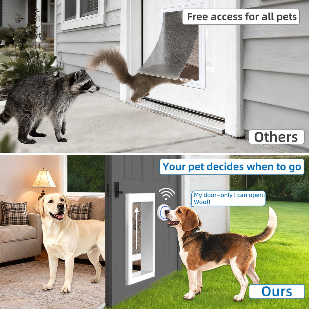 Electronic Smart Pet Door with Automatic Locking and Safety Sensors