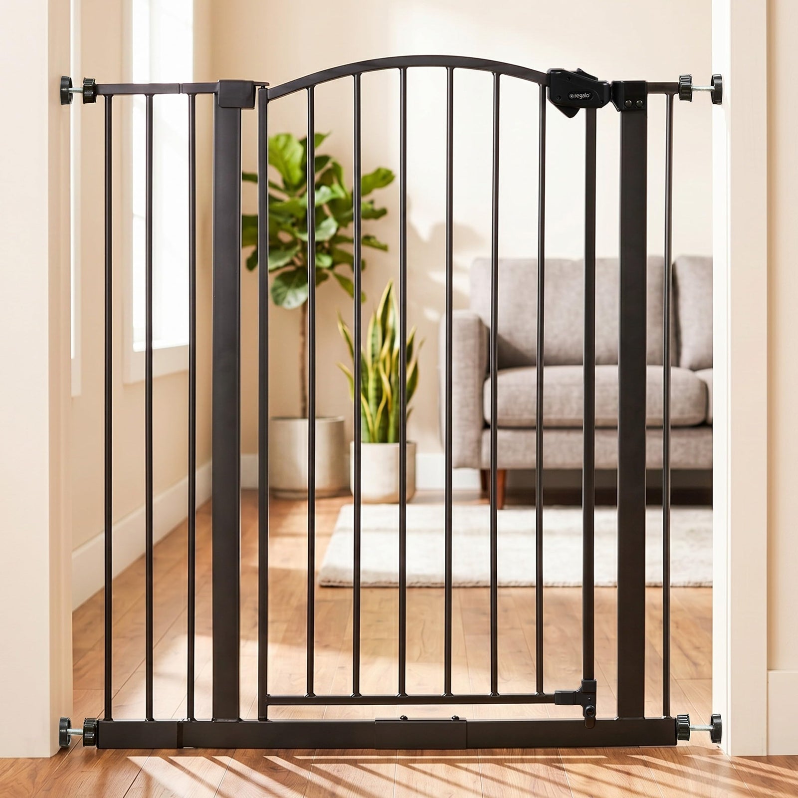 Extra Wide Walk Through Pet Safety Gate with Extension Kit