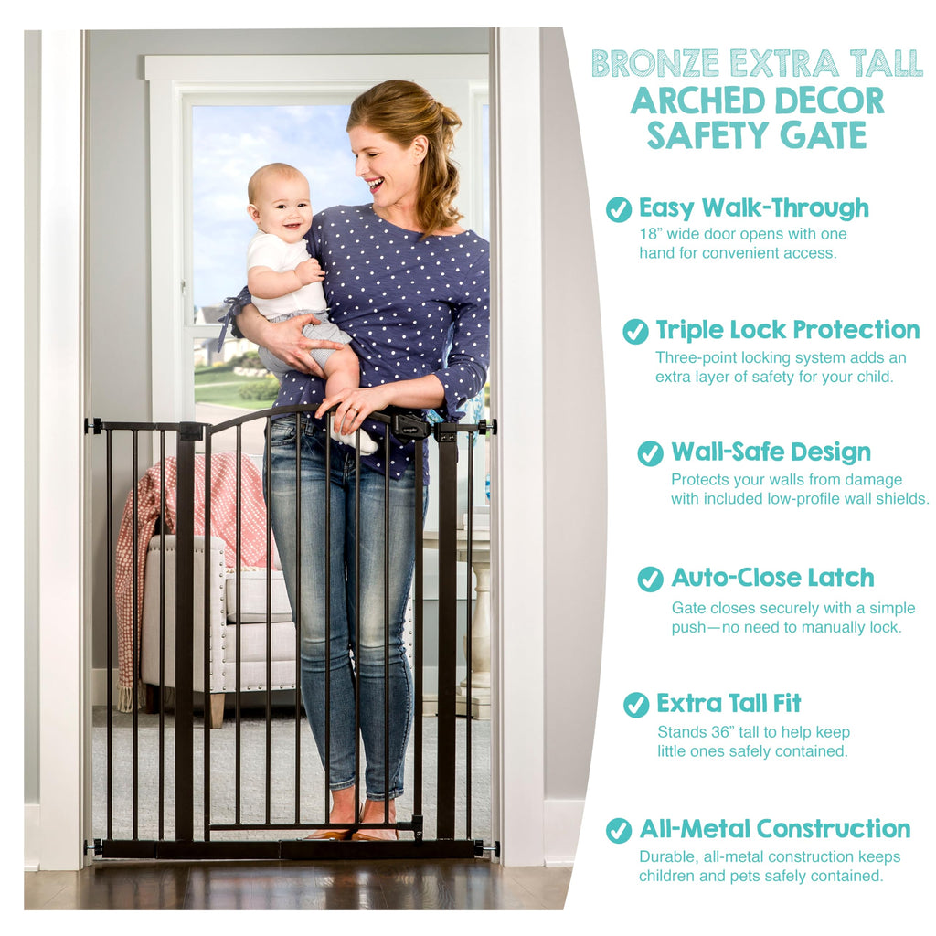 Extra Wide Walk Through Pet Safety Gate with Extension Kit