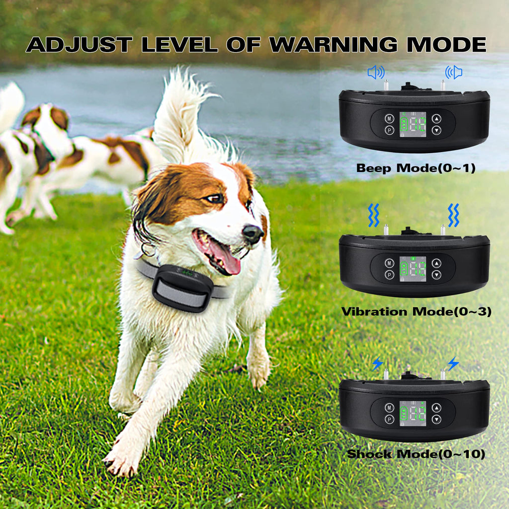 GPS Wireless Dog Fence with Adjustable Boundary and Dual Collars