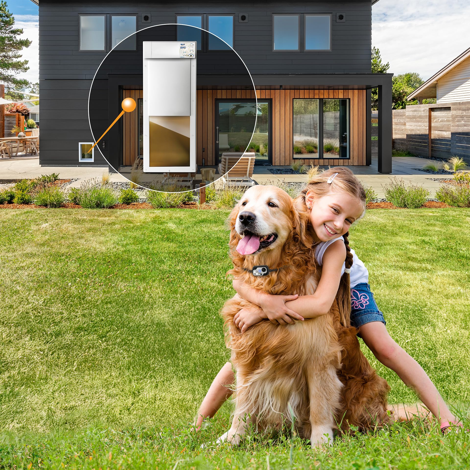 High Security Automatic Electronic Pet Door for Large Dogs
