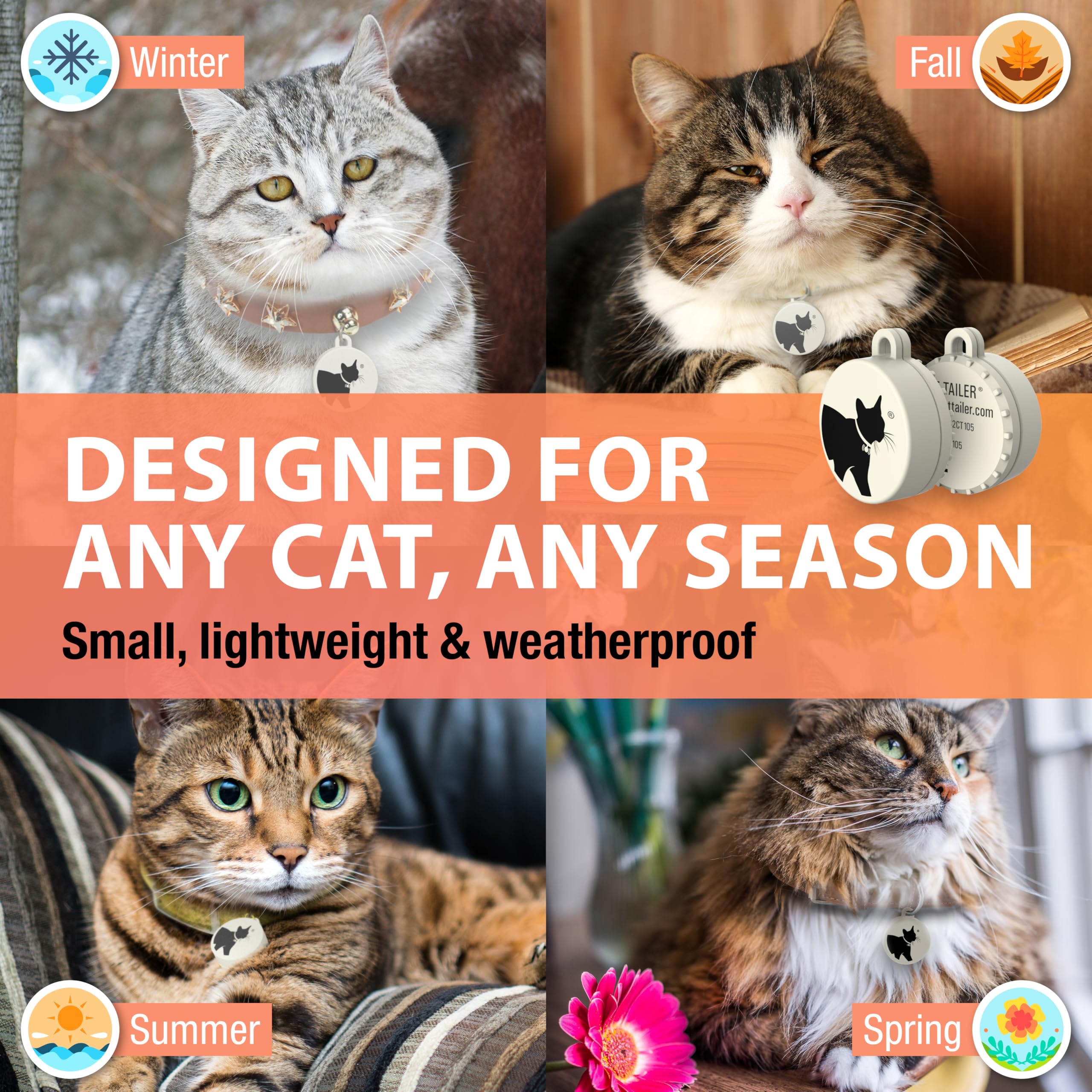 Waterproof Bluetooth Pet Tracker with Lightweight Collar Attachment