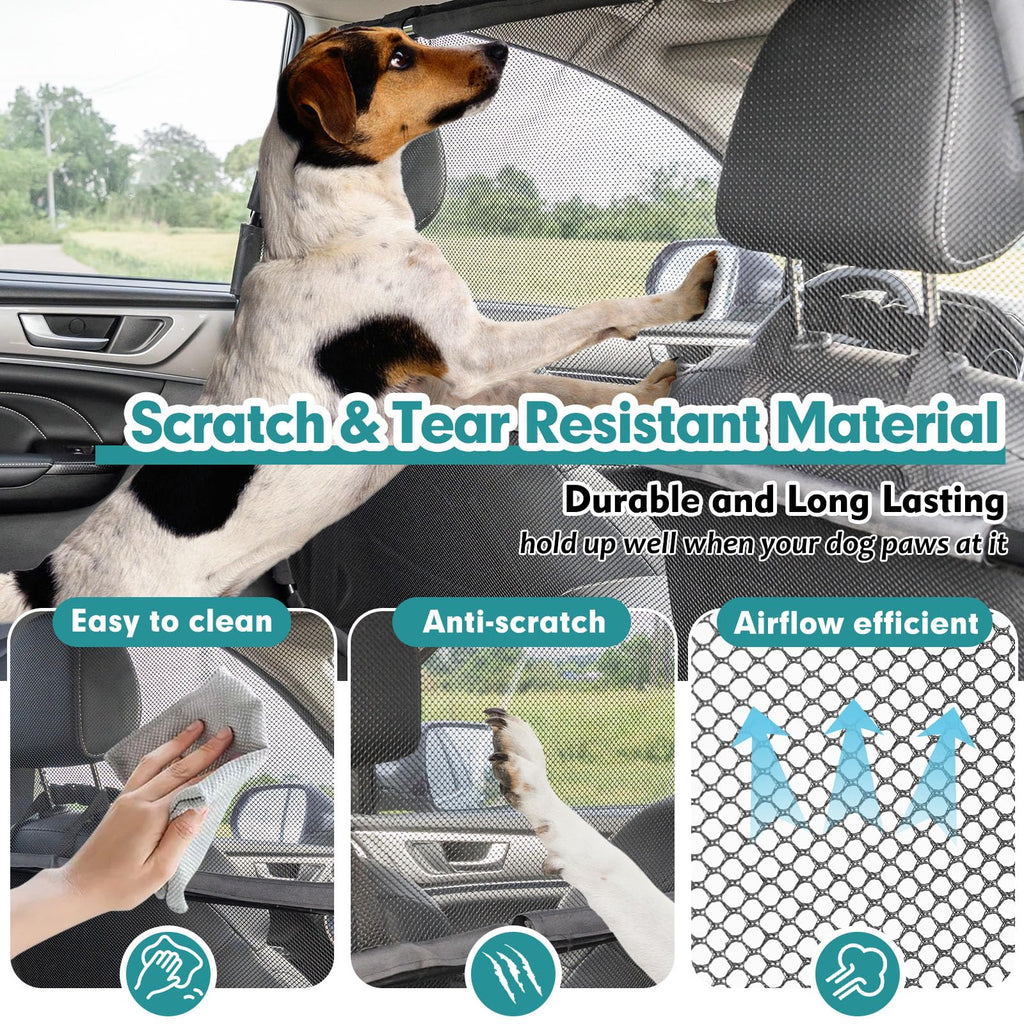 Dog Car Barrier with Mesh Divider for Vehicle Travel Safety
